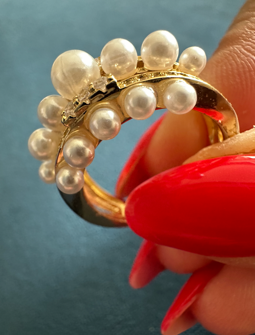 MARIA TRIPLE PEARL RING