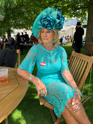 WINDSOR LACE SHEER DETAIL MIDI - TURQUOISE
