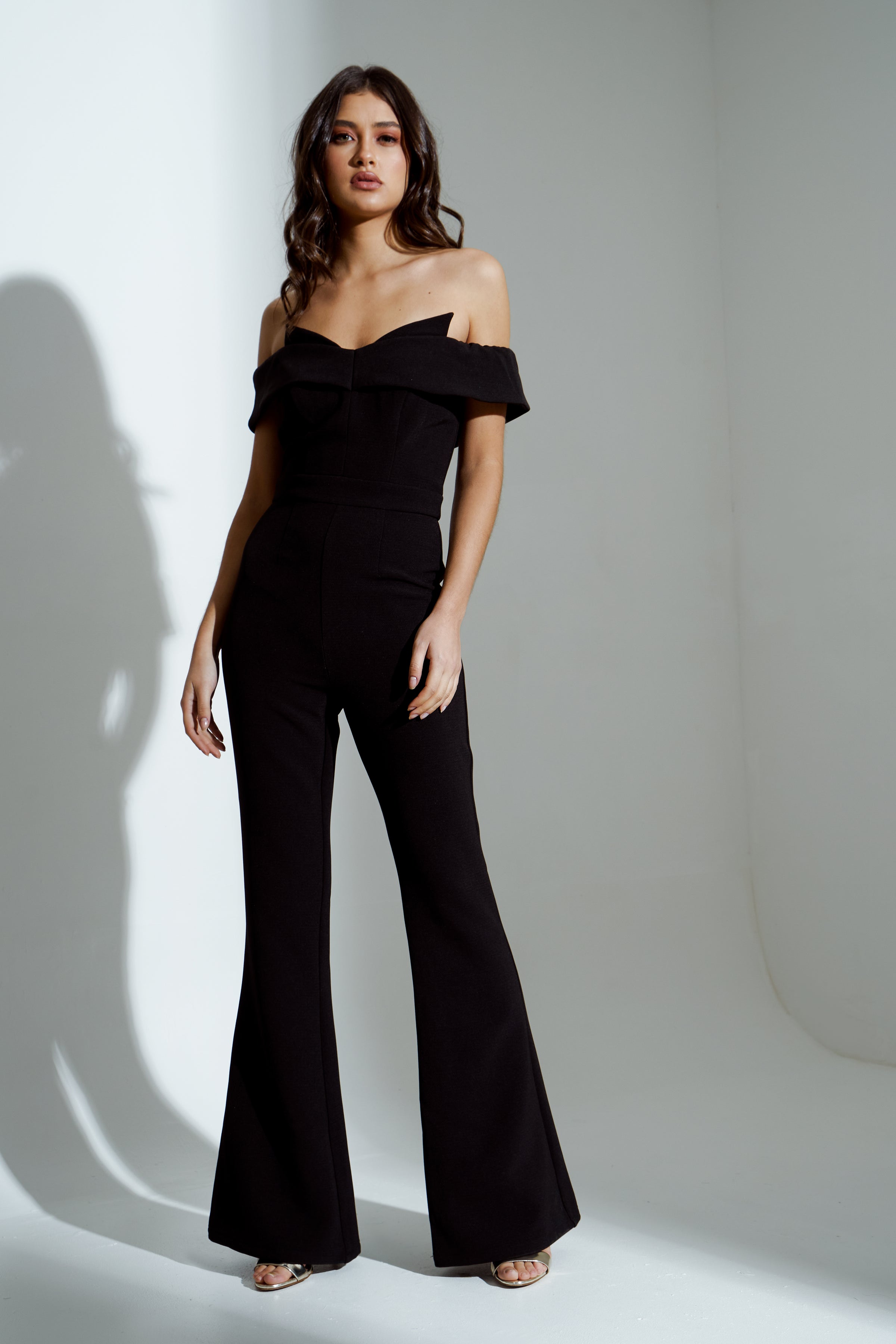 Nova Season Flare Leg Jumpsuit - Black