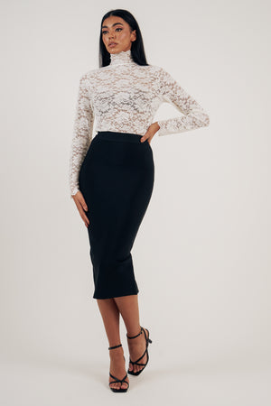 VERITY BANDAGE PENCIL SKIRT - BLACK