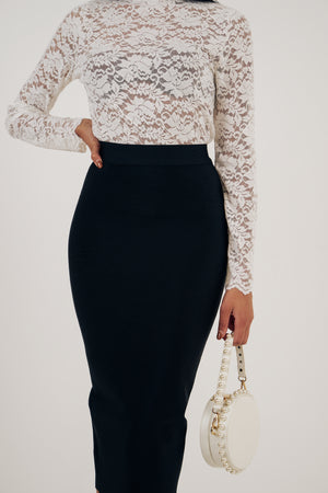 VERITY BANDAGE PENCIL SKIRT - BLACK
