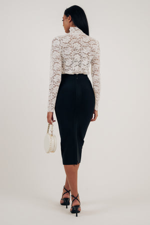 VERITY BANDAGE PENCIL SKIRT - BLACK