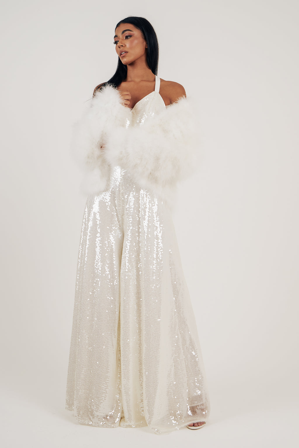 GIGI FEATHER JACKET - IVORY