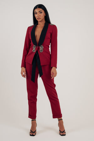 TABITHA 2 PIECE EMBELLISHED TUXEDO SUIT