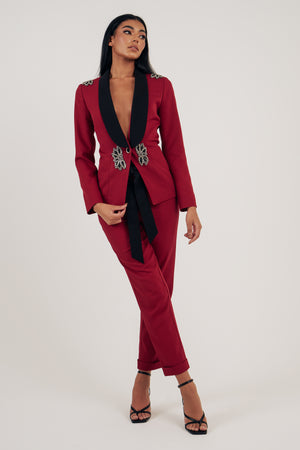 TABITHA 2 PIECE EMBELLISHED TUXEDO SUIT