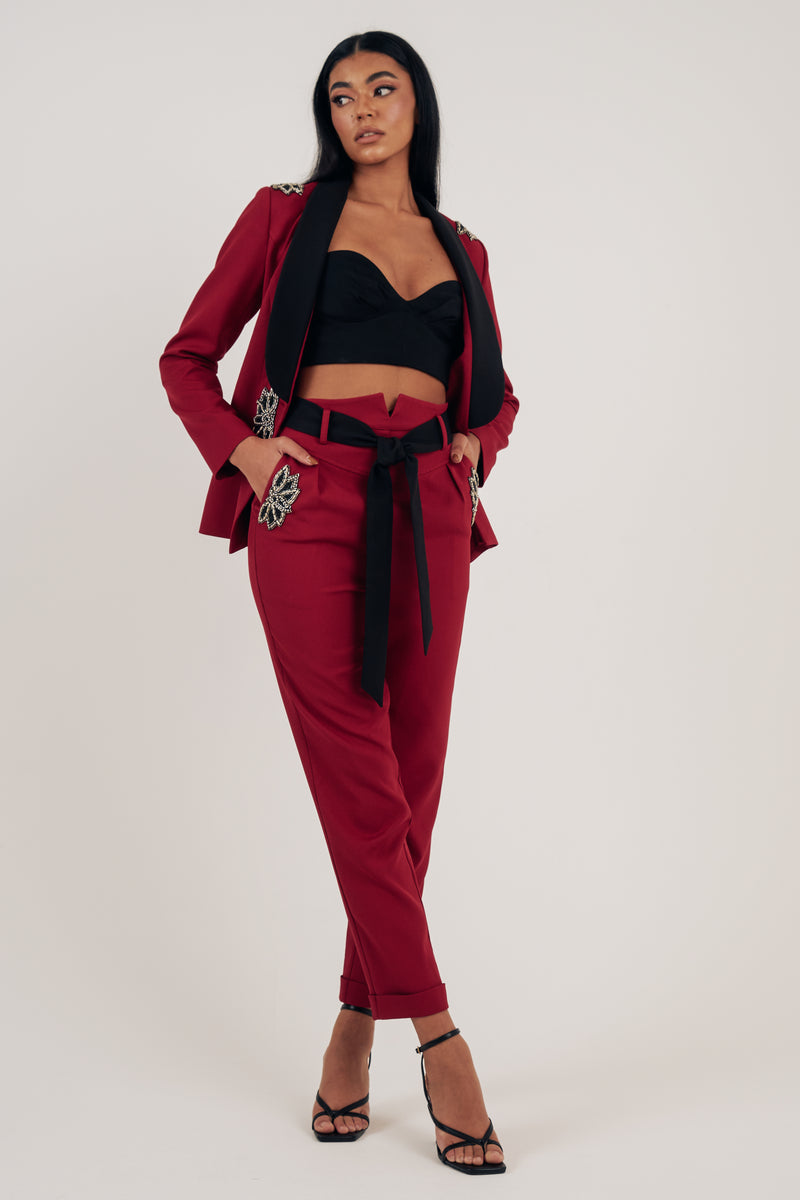 TABITHA 2 PIECE EMBELLISHED TUXEDO SUIT