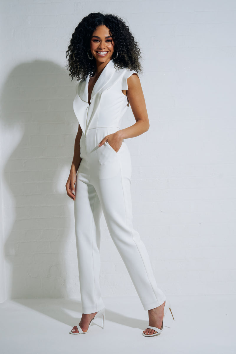 JAGGER TUXEDO JUMPSUIT - IVORY