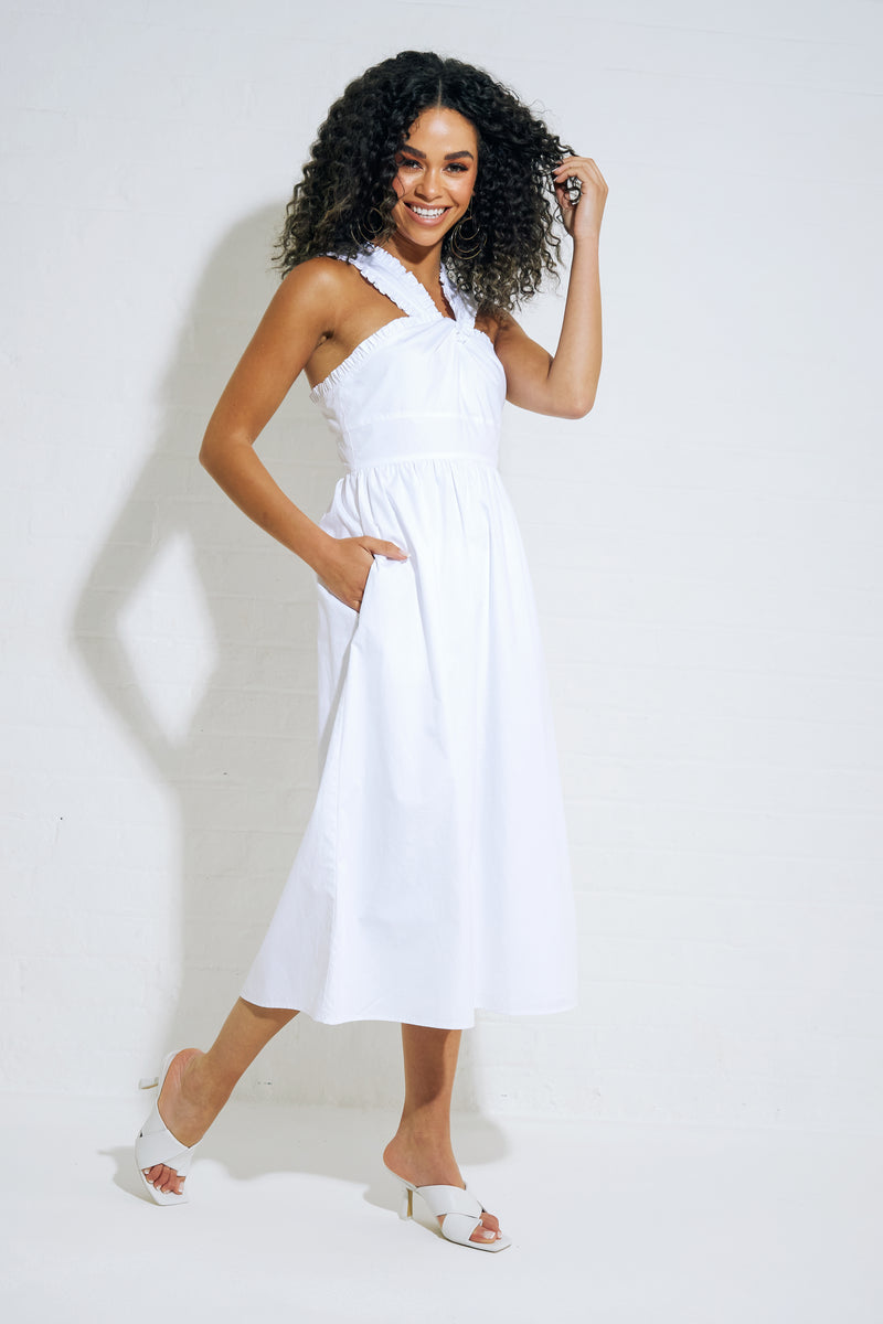 SERENA TWIST FRILL MIDI