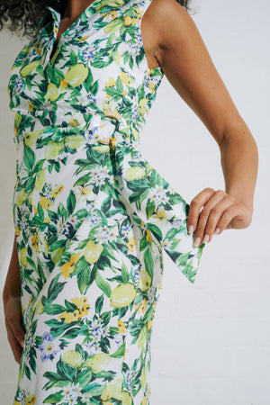 RAVELLO LEMON PRINT MIDI DRESS