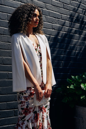 AZALIA FLORAL RUCHE FISHTAIL MIDI