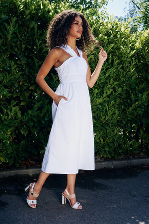 SERENA TWIST FRILL MIDI