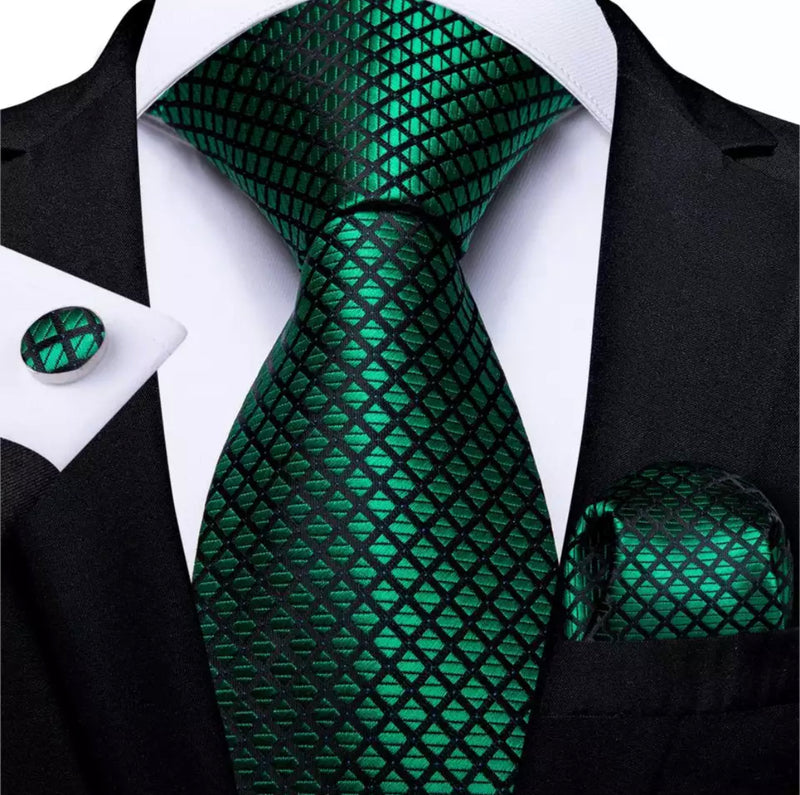 MENS TIE SET - GREEN AND BLACK