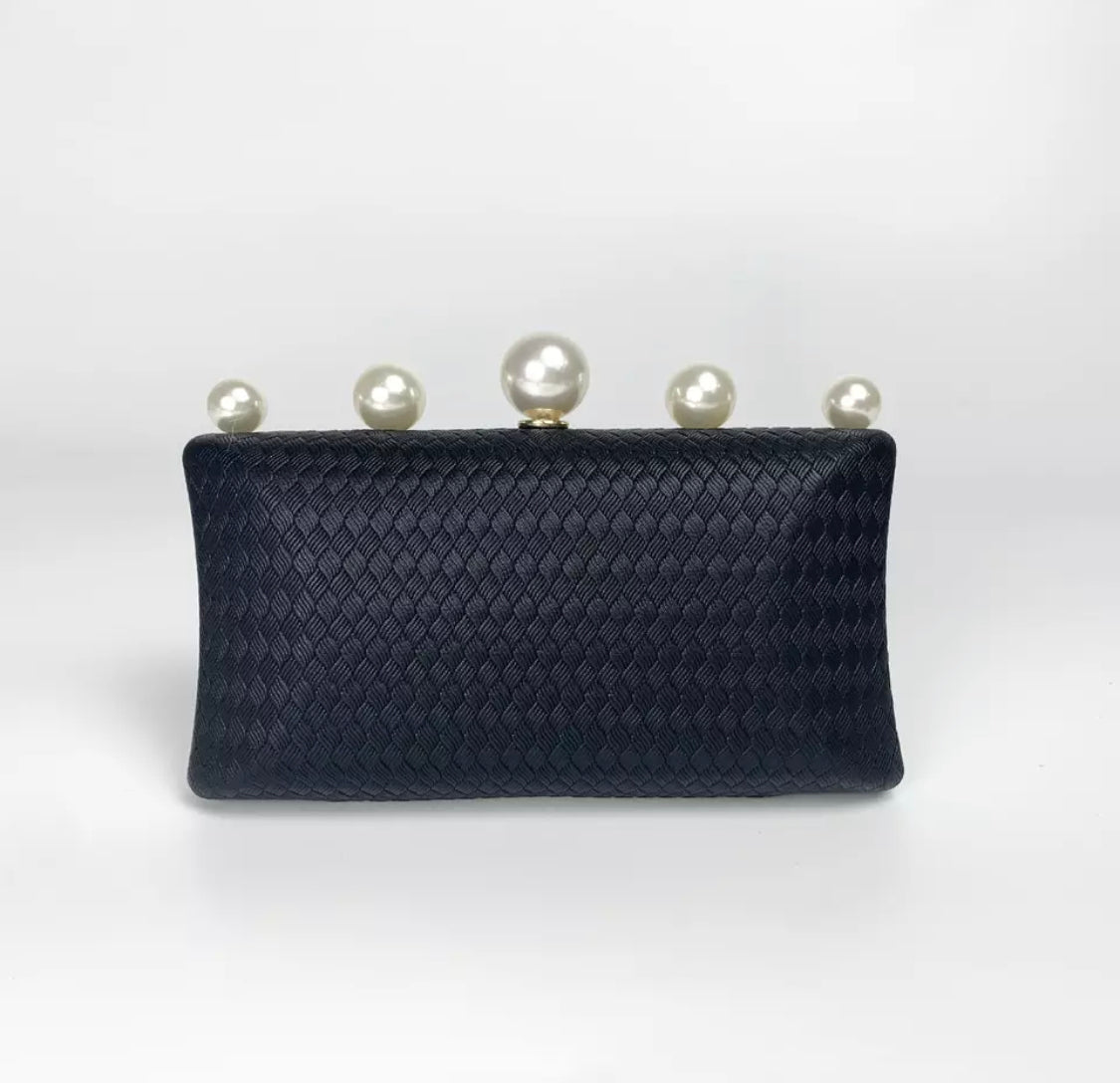 ZIVA PEARL CLUTCH - BLACK