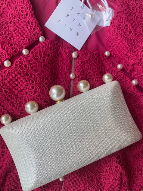 ZIVA PEARL CLUTCH - IVORY